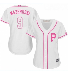 Womens Majestic Pittsburgh Pirates 9 Bill Mazeroski Replica White Fashion Cool Base MLB Jersey