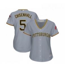 Womens Pittsburgh Pirates 5 Lonnie Chisenhall Replica Grey Road Cool Base Baseball Jersey 