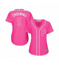 Womens Pittsburgh Pirates 5 Lonnie Chisenhall Replica Pink Fashion Cool Base Baseball Jersey 