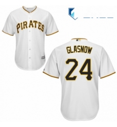 Youth Majestic Pittsburgh Pirates 24 Tyler Glasnow Authentic White Home Cool Base MLB Jersey 