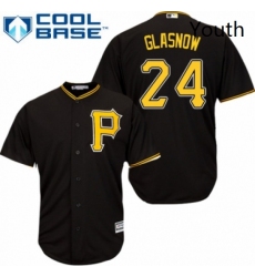 Youth Majestic Pittsburgh Pirates 24 Tyler Glasnow Replica Black Alternate Cool Base MLB Jersey 