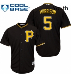 Youth Majestic Pittsburgh Pirates 5 Josh Harrison Replica Black Alternate Cool Base MLB Jersey