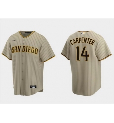 Men San Diego Padres 14 Matt Carpenter Tan Cool Base Stitched Jersey