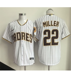 Men San Diego Padres  22 Mason Miller White Cool Base Stitched Baseball Jersey