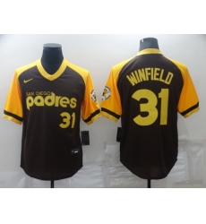 Men San Diego Padres 31 Dave Winfield Brown Stitched jersey