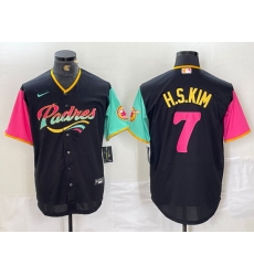 Men San Diego Padres 7 Ha Seong Kim Black City Connect Cool Base Stitched Baseball Jersey III