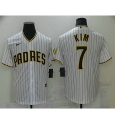 Men San Diego Padres 7 Ha Seong Kim White Stitched MLB Cool Base Nike Jersey