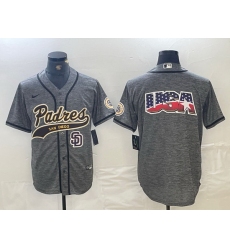 Men San Diego Padres Blank Gray Camo Cool Base Stitched Baseball Jersey 0