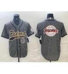 Men San Diego Padres Blank Gray Camo Cool Base Stitched Baseball Jersey 7