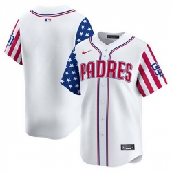 Men San Diego Padres Blank White 2025 Independence Day Vapor Premier Limited Stitched Baseball Jersey
