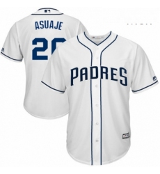 Mens Majestic San Diego Padres 20 Carlos Asuaje Replica White Home Cool Base MLB Jersey 