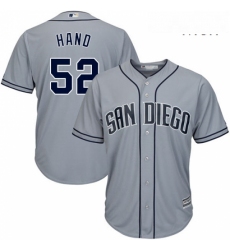 Mens Majestic San Diego Padres 52 Brad Hand Authentic Grey Road Cool Base MLB Jersey 