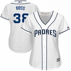Womens Majestic San Diego Padres 38 Tyson Ross Authentic White Home Cool Base MLB Jersey 