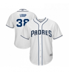 Youth San Diego Padres 38 Aaron Loup Replica White Home Cool Base Baseball Jersey 