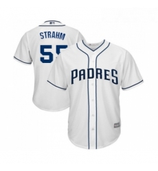 Youth San Diego Padres 55 Matt Strahm Replica White Home Cool Base Baseball Jersey 