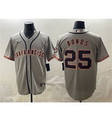 Men San Francisco Giants 25 Barry Bonds Grey Cool Base Stitched Baseball Jersey Men San Francisco Giants 25 Barry Bonds Grey Cool Base Stitched Baseball Jersey
