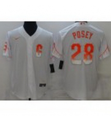 Men San Francisco Giants 28 Buster Posey White 2021 City Connect Stitched MLB Flex Base Nike Jersey