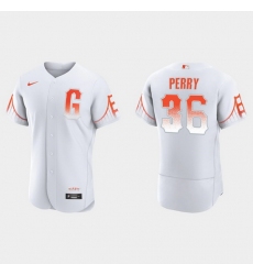 Men San Francisco Giants 36 Gaylord Perry Men 2021 City Connect Authentic White Jersey