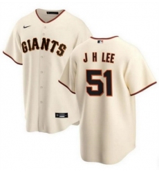 Men San Francisco Giants 51 Jung Hoo Lee Cream Cool Base Stitched Baseball Jersey
