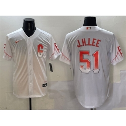 Men San Francisco Giants 51 Jung Hoo Lee White City Connect Cool Base Stitched Baseball Jersey