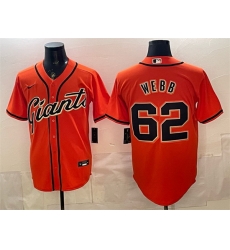 Men San Francisco Giants 62 Logan Webb Orange Cool Base Stitched Baseball Jersey Men San Francisco Giants 62 Logan Webb Orange Cool Base Stitched Baseball Jersey