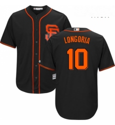 Mens Majestic San Francisco Giants 10 Evan Longoria Replica Black Alternate Cool Base MLB Jersey 