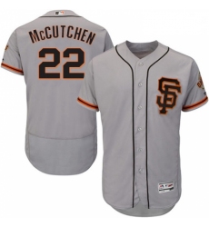 Mens Majestic San Francisco Giants 22 Andrew McCutchen Grey Alternate Flex Base Authentic Collection MLB Jersey