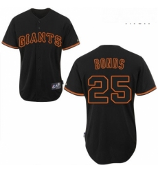 Mens Majestic San Francisco Giants 25 Barry Bonds Replica Black Fashion MLB Jersey