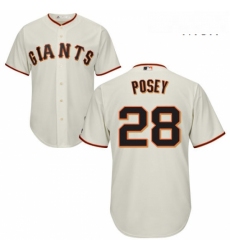 Mens Majestic San Francisco Giants 28 Buster Posey Replica Cream Home Cool Base MLB Jersey
