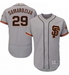 Mens Majestic San Francisco Giants 29 Jeff Samardzija Grey Alternate Flex Base Authentic Collection MLB Jersey