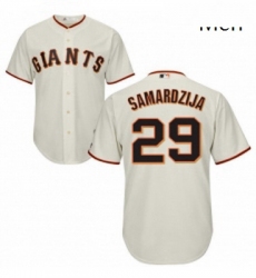 Mens Majestic San Francisco Giants 29 Jeff Samardzija Replica Cream Home Cool Base MLB Jersey