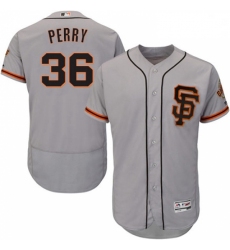 Mens Majestic San Francisco Giants 36 Gaylord Perry Grey Alternate Flex Base Authentic Collection MLB Jersey