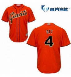 Mens Majestic San Francisco Giants 4 Mel Ott Replica Orange Alternate Cool Base MLB Jersey