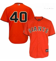 Mens Majestic San Francisco Giants 40 Madison Bumgarner Authentic Orange Old Style MLB Jersey