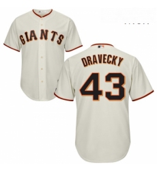 Mens Majestic San Francisco Giants 43 Dave Dravecky Replica Cream Home Cool Base MLB Jersey