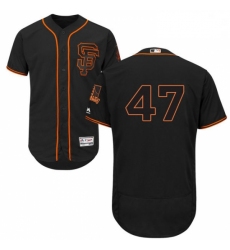 Mens Majestic San Francisco Giants 47 Johnny Cueto Black Alternate Flex Base Authentic Collection MLB Jersey