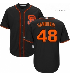 Mens Majestic San Francisco Giants 48 Pablo Sandoval Replica Black Alternate Cool Base MLB Jersey 