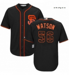 Mens Majestic San Francisco Giants 56 Tony Watson Authentic Black Team Logo Fashion Cool Base MLB Jersey 