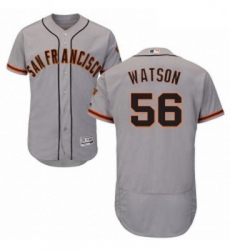 Mens Majestic San Francisco Giants 56 Tony Watson Grey Road Flex Base Authentic Collection MLB Jersey