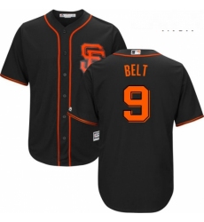 Mens Majestic San Francisco Giants 9 Brandon Belt Replica Black Alternate Cool Base MLB Jersey