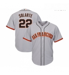 Mens San Francisco Giants 22 Yangervis Solarte Replica Grey Road Cool Base Baseball Jersey 