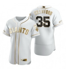 San Francisco Giants 35 Brandon Crawford White Nike Mens Authentic Golden Edition MLB Jersey