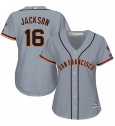 Womens Majestic San Francisco Giants 16 Austin Jackson Replica Grey Road Cool Base MLB Jersey 