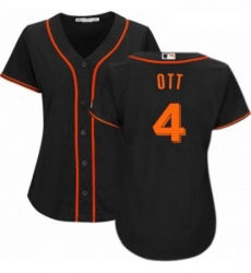 Womens Majestic San Francisco Giants 4 Mel Ott Authentic Black Alternate Cool Base MLB Jersey