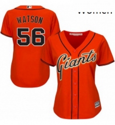 Womens Majestic San Francisco Giants 56 Tony Watson Authentic Orange Alternate Cool Base MLB Jersey 