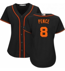 Womens Majestic San Francisco Giants 8 Hunter Pence Authentic Black Alternate Cool Base MLB Jersey