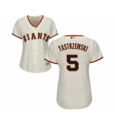 Women's San Francisco Giants #5 Mike Yastrzemski Authentic Cream Home Cool Base Baseball Player Jersey