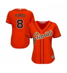 Womens San Francisco Giants 8 Gerardo Parra Replica Orange Alternate Cool Base Baseball Jersey 