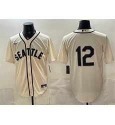 Men Seattle Mariners 12 Josh Naylor Cream Alternate Stitched Baseball Jersey Men Seattle Mariners 12 Josh Naylor Cream Alternate Stitched Baseball Jersey