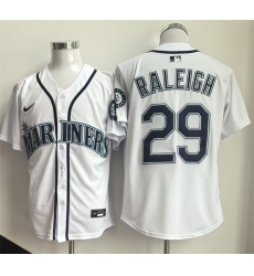 Men Seattle Mariners 29 Cal Raleigh White Cool Base Stitched Baseball Jersey Men Seattle Mariners 29 Cal Raleigh White Cool Base Stitched Baseball Jersey
